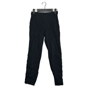 Athleta Trekkie Pant Women's Sz 0 Black Adjustable Ankle Zip Sporty Gorpcore